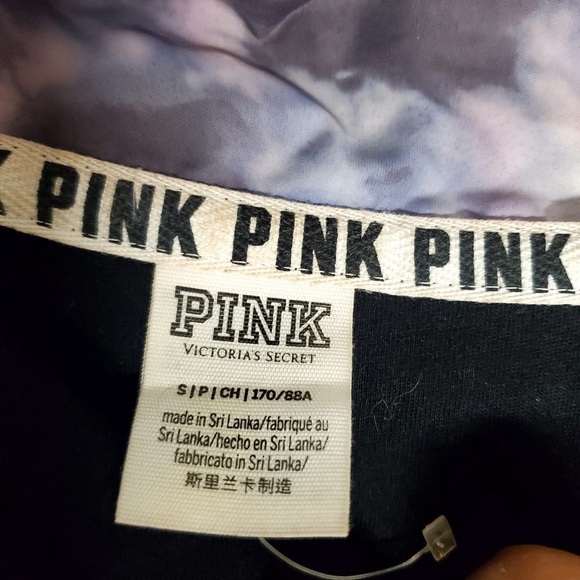 PINK Victoria's Secret Snap Front Coach Jacket Watercolor TieDye Women's Size S - Picture 16 of 16